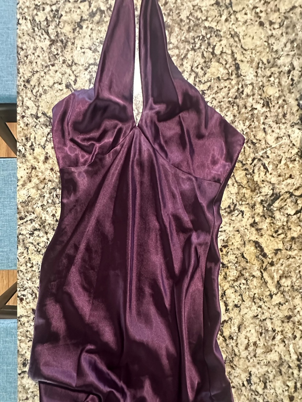 Scene Weaver One-Shoulder Satin Evening Dress in Plum